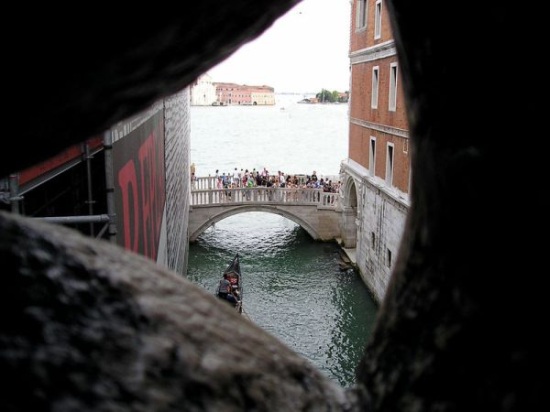 A view from the Bridge of Sighs in Venice, apparently the last view a convict would have as they entered the Leads Prison. Casanova became famous as the only man to escape from it.